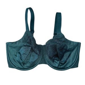 Wacoal Back Appeal Underwire Bra 36H Green Teal Full Coverage Adjustable